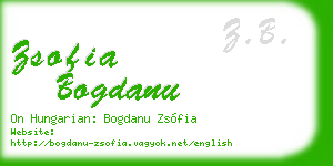 zsofia bogdanu business card